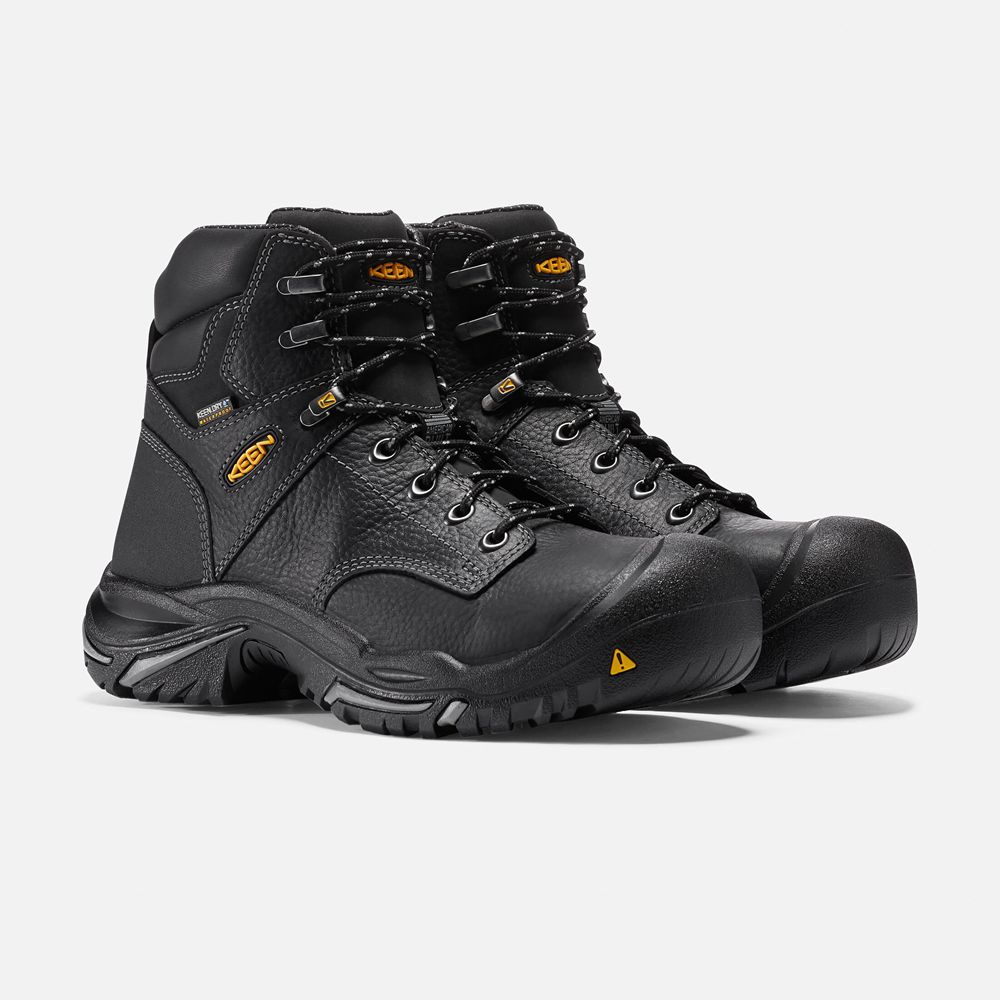 Botte de Travail Keen Homme Noir | Mt Vernon 6\" (Steel Toe) | QSEAD-2593